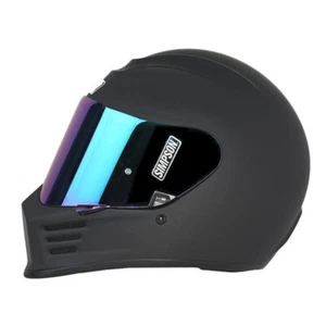 NEW 2024 22.06 SIMPSON SPEED MATT BLACK MOTORCYCLE DAREDEVIL CRASH HELMET SIZE M - Picture 1 of 2