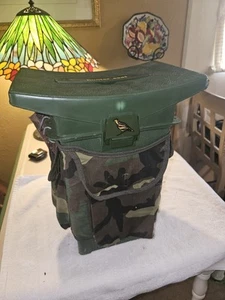 Woodstream Vintage Equipo de Pesca Deportivo Asiento de Caza 9088 Camuflaje Bolsillos Almacenamiento - Imagen 1 de 17