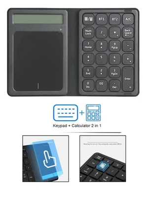 Portable 2in1 Foldable Bluetooth Numberic Keyboard with Touchpad for Win Laptop - Image 1 of 4