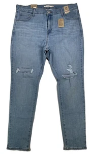 Pantalones de mezclilla ajustados de tiro alto Levi's 721 de moda con eslabones de lapislázuli talla grande 16W M nuevos con etiquetas - Imagen 1 de 10