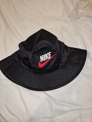 Nike x Supreme Black Bucket Hat with Red Swoosh Logo - Image 1 of 4