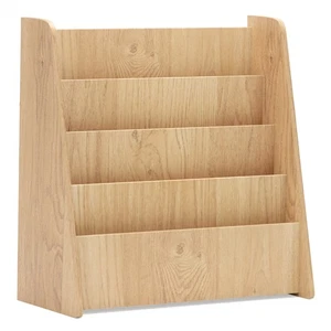 4-tier Kids Wooden Bookshelf Toddlers Book Rack w/Deep Shelves Natural - Picture 1 of 10