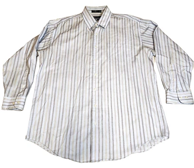 Nautica Mens Wrinkle Free Dress Shirt Sz 16.5x32/33 Blue Striped Button Up EUC - Image 1 of 4