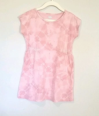 Old Navy Dress Pink Tie Dye XS 5 Girls Cap Sleeve Jersy Knit Dusty Rose  - Image 1 of 4