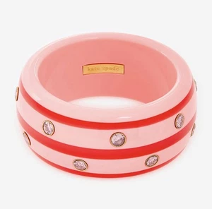 KATE SPADE Pink Striped Embellished Bangle - Picture 1 of 2