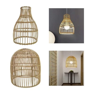 Rattan Lamp Shade Ceiling Pendant Light Shade Rustic Ornament Lamp Shade for - Picture 1 of 13