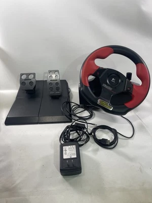 Logitech WingMan Formula Force PC USB Force Feedback Steering Wheel Pedals AT57 - Image 1 of 4
