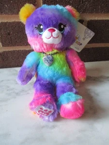 Build A Bear Mini Color Craze Bear 9" Plush- Stone Heart Charm on Necklace - Picture 1 of 4