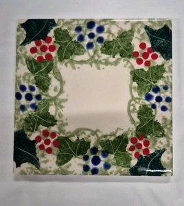 Studio Poole Keramik Winter Rebe Untersetzer 4 Zoll Quadrat Angebote Immer eingeladen - Bild 1 von 2