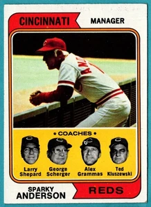 1974 Topps Sparky Anderson/Larry Shepard/George Scherger/Ted Kluszewski/Alex - Picture 1 of 2
