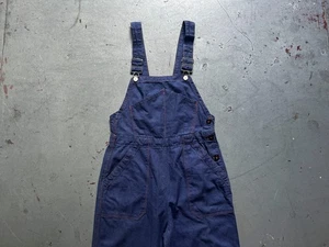 80s Vintage French Workwear Sanfor German Faded Blue Jumpsuit Bib Overalls W's - Bild 1 von 15