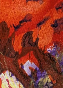 ACEO Abstract Flowers Original Painting Landscape Modern Art Josh Merritt - Picture 1 of 1