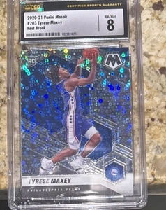 2020-21 Panini Mosaic Silver Fast Break Prizm Tyrese Maxey #203 Rookie RC - Bild 1 von 2