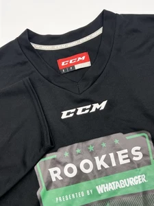 CCM Black Jersey Rookies Whataburger Long Sleeve Small NHL Hockey Read - Picture 1 of 8