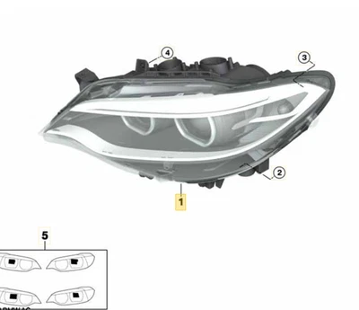 Bmw F22 F23 Offside Headlight Genuine 63117304468 - Image 1 of 2