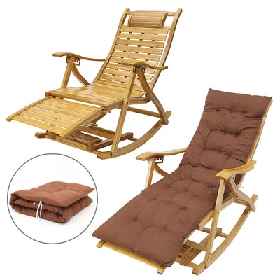 DARDVORLAG Klappbar Schaukelstuhl Schaukelliege Gartenliege Holz Relaxliege Ergonomisch XXL