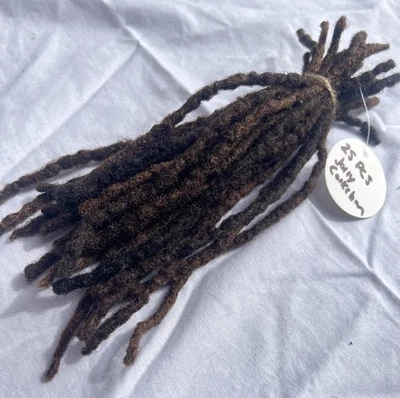 100% настоящие натурально выращенные дреды отличное состояние товара 25 шт. 9,5 дюйма черные/коричневые - Изображение 1 из 4