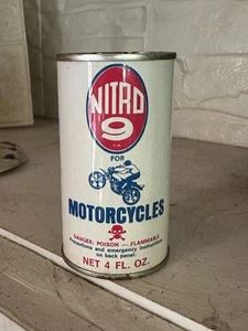 NOS Vintage 1960 Motorcycle Nitro 9 Fuel Additive Tin Oil Can Advertising Sereco - Picture 1 of 9
