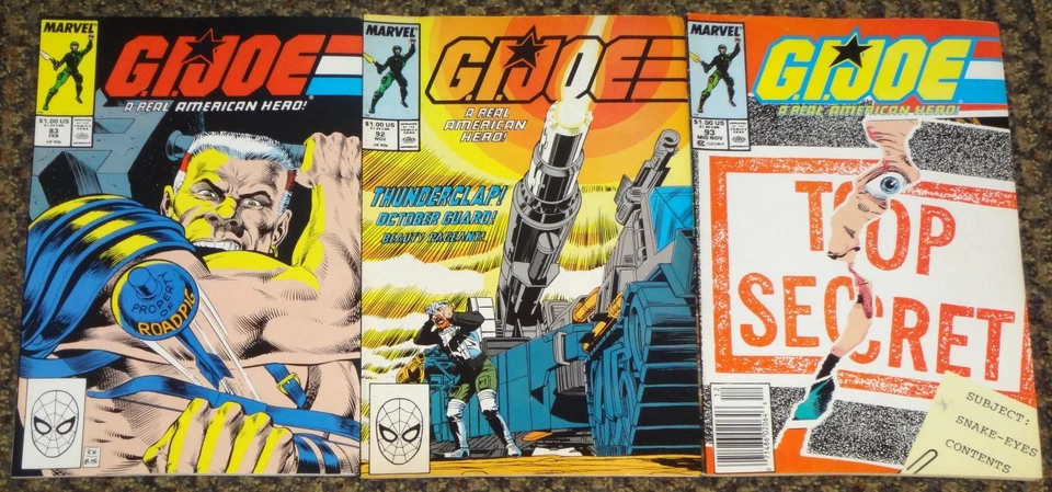 1989 MARVEL GI JOE 83 92 93 FN/VF- 1ST PRINT A REAL AMERICAN HERO COMIC BOOK LOT - Image 1 of 1