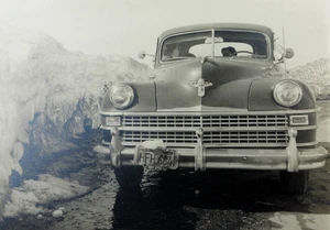 Chrysler Windsor foto auto Harry Apple cornice targa Los Angeles CA 1956 - Foto 1 di 6