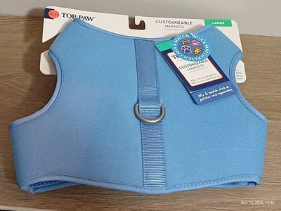 Nuevo arnés Top Paw para perro (o gato) azul grande seguro se adapta a cuello de 17-20" Foto 1 de 4
