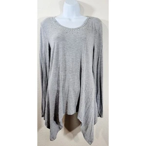 Corpetto Earl Jeans grigio erica paillettes colletto medio leggero morbido fluido - Foto 1 di 7