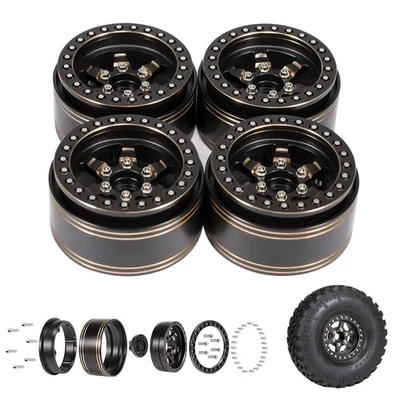 Aro de roda Beadlock pesado de latão 1,9" para rastreador de controle remoto axial SCX10 Capra TRX4 6 1/10 - Imagem 1 de 4