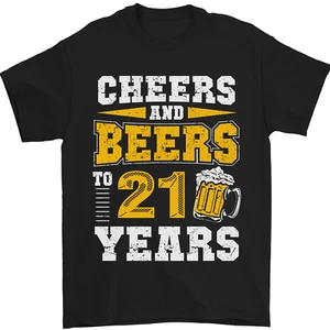 21st Birthday 21 Year Old Funny Alcohol Mens T-Shirt 100% Cotton - Picture 1 of 96