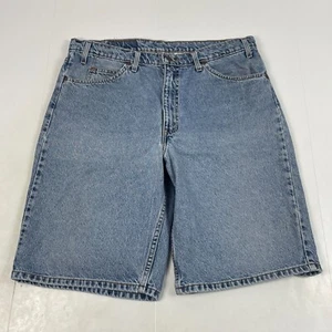 VINTAGE Levis 550 Shorts Mens 38 x 11 Blue Denim Relaxed Baggy Medium Wash 90s - Picture 1 of 14