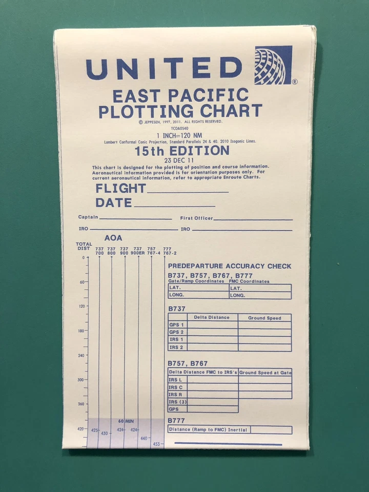 UNITED PILOT CHART— EAST PACIFIC 15th EDITION - Image 1 of 1