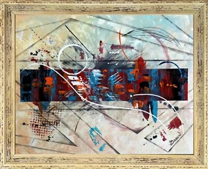 Abstraktes Schnittpunktgemälde - 24" x 18" - Bild 1 von 9