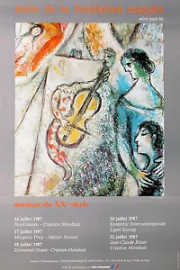 Poster Chagall ""Musique de XX' Siecle1987" Galerie Maeght, Parigi, Francia - Foto 1 di 1