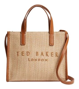 Ted Baker Paolina Faux Raffia Small Icon Bag S Handbag Camel Tan New - Picture 1 of 3