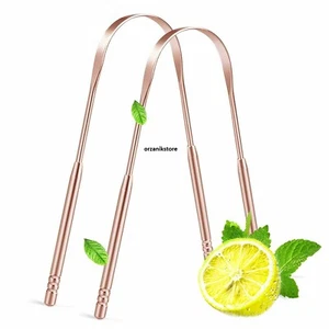 Copper Tongue Cleaner Ayurveda Scraper Remove Bad Breath Attractive Handy Grip - Picture 1 of 8