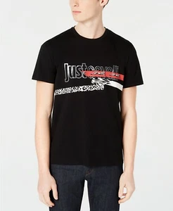 Just Cavalli men's slim fit Black  Logo Tee Shirt -  size Large - nwt - Picture 1 of 5