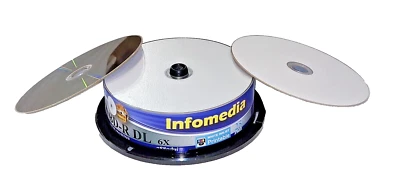InfoMedia  Blu-ray Disc 25* Spindle - 50GB 6X BD-R DL - 2010 Wide Printable bst - Image 1 of 4