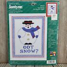 2001 Janlynn Got Snow? Snowman Stamped Cross Stitch Kit 11x14" #98-14 Christmas