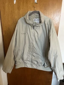 Vintage Columbia Jacket Hardshell Coat Tan Cream Fleece Lined Outdoors Mens XL - Picture 1 of 12