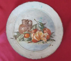19C. ANTIQUE OIL PAINT PAINTING ON WOODEN PLATE - Picture 1 of 6