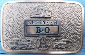 vintage belt Engineer B & O Baltimore & Ohio Railroad 4" long brass - Picture 1 of 2