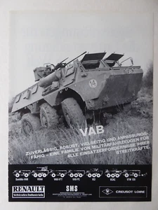 9/1982 PUB RENAULT CREUSOT LOIRE VAB VDAA VCI VCAC VTM 120 GERMAN AD - Imagen 1 de 1