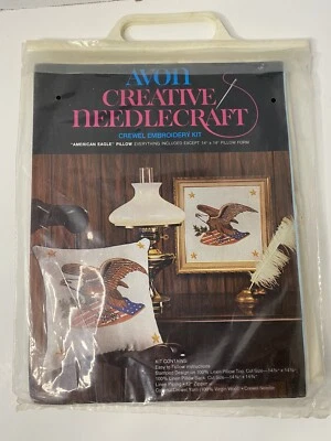 Avon Creative Needlecraft American Eagle almohada crewel kit bordado almohada EE. UU. Foto 1 de 4