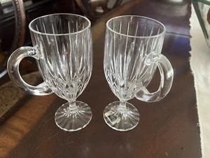 Mikasa PARK LANE Crystal 7 3/8" Tall Irish Coffee Mugs - Set of 2 - Picture 1 of 6