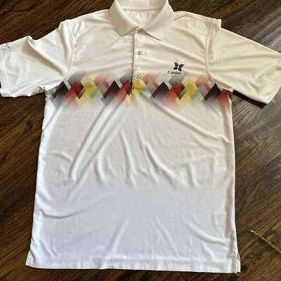 Greg Norman Kapalua Golf Shirt geometric multicolor print w/ white Size Medium - Image 1 of 4