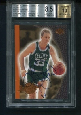 2002-03 Ultimate Collection Larry Bird UD Inspirations Buybak Auto 4/5 BGS 8.5 - Image 1 of 2