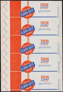 Vintage bread wrapper FLAVO RITE SLICED 1941 Meadville PA unused new old stock - Picture 1 of 2