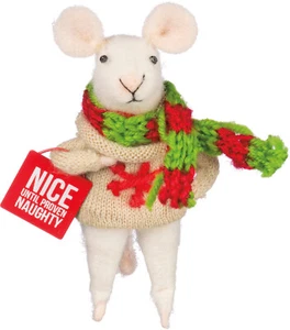 Nuevo Primitives Por Kathy Bonito Hasta Probado Ratón Travieso 5" Adorno de Navidad - Imagen 1 de 1