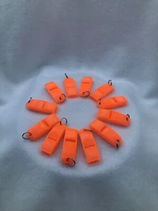 12 Pack 135 dB EMERGENCY Whistles! LOUD!! High Visibility Safety Orange Survival - Picture 1 of 4