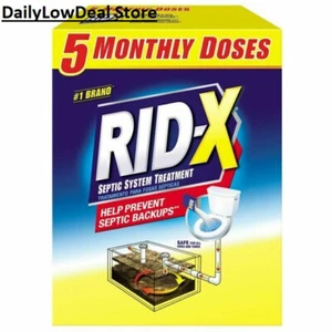 RID-X Septic Treatment, 5 Month Supply Of Powder, (49 oz.) Free Shipping RiDx - Picture 1 of 7