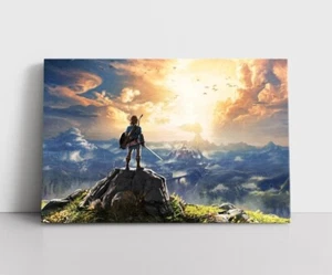 The Legend Of Zelda Breath Of The Wild Framed Canvas Wall Art Print Gamer Decor - Picture 1 of 12